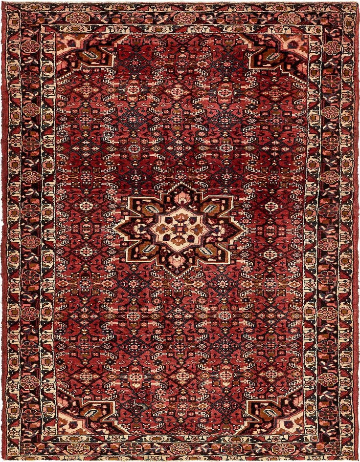 Detail image of 5' 5 x 11' 5 Hand Knotted Hossainabad Persian Wool Runner Rug
