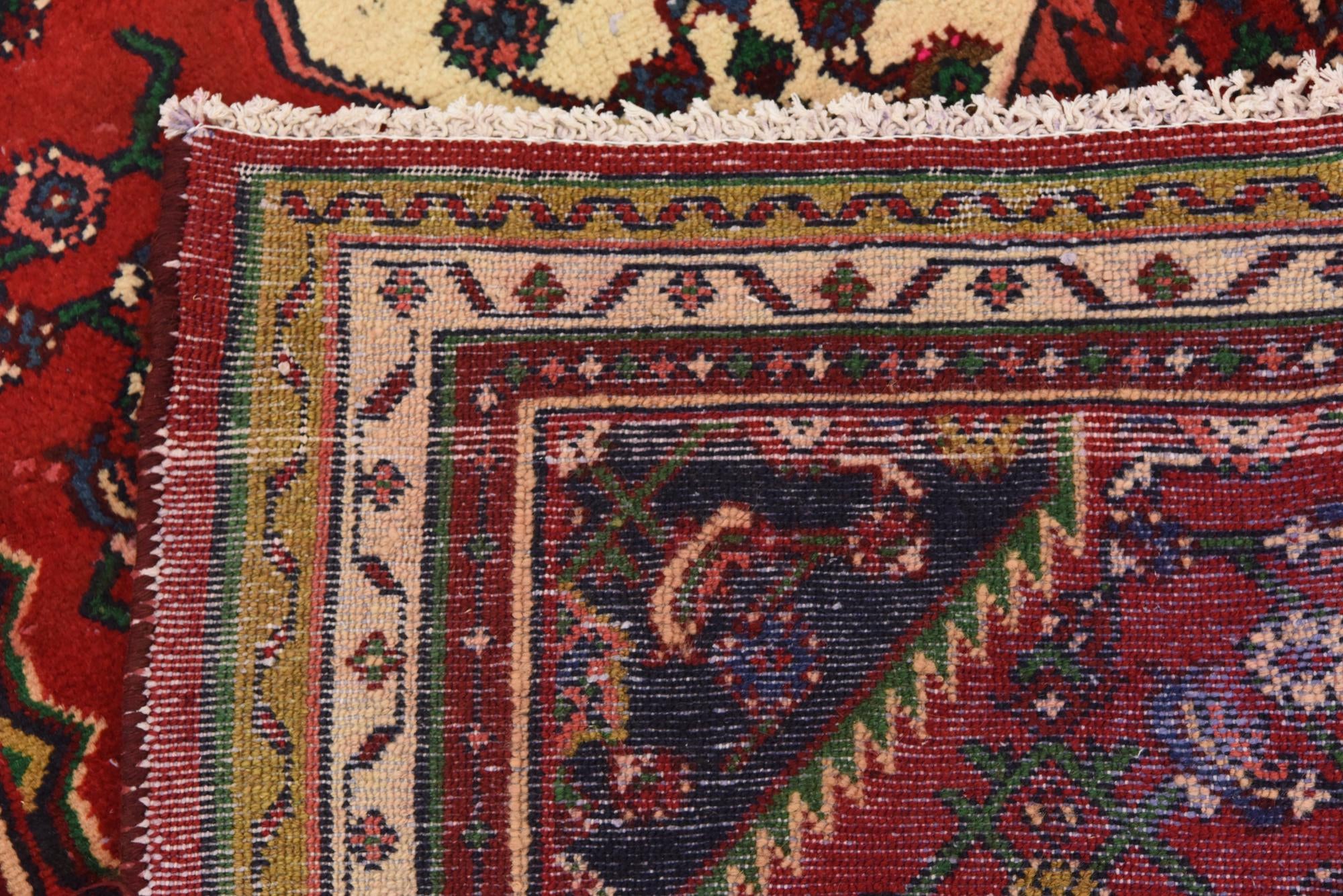 3' 5 x 9' 8 Hand Knotted Hossainabad Persian Wool Runner Rug