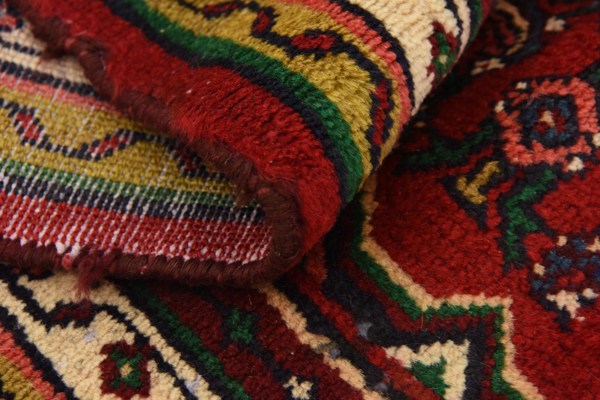 3' 5 x 9' 8 Hand Knotted Hossainabad Persian Wool Runner Rug