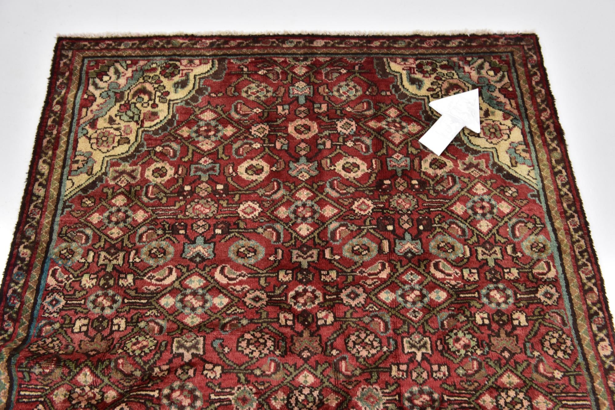 130cm x 320cm anudado a mano Hossainabad Alfombra Persa Lana Pasillera