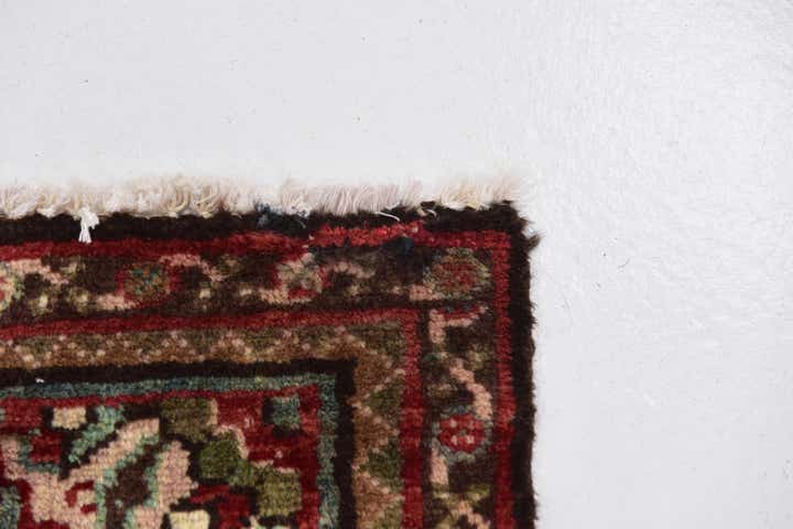 4' 3 x 10' 6 Hand Knotted Hossainabad Persian Wool Runner Rug