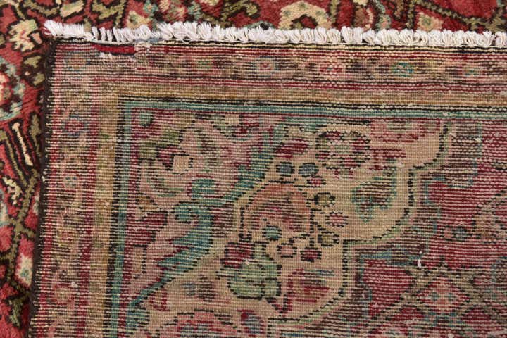 4' 3 x 10' 6 Hand Knotted Hossainabad Persian Wool Runner Rug