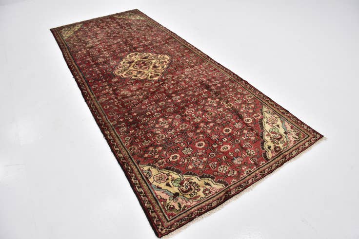 Detail image of 4' 3 x 10' 6 Hand Knotted Hossainabad Persian Wool Runner Rug