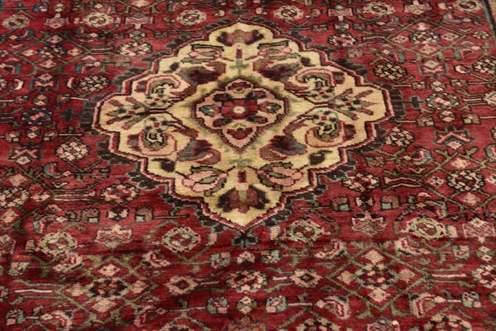 4' 3 x 10' 6 Hand Knotted Hossainabad Persian Wool Runner Rug
