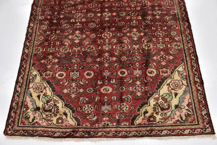 Detail image of 4' 3 x 10' 6 Hand Knotted Hossainabad Persian Wool Runner Rug