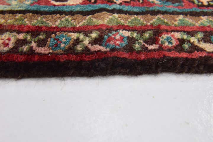 4' 3 x 10' 6 Hand Knotted Hossainabad Persian Wool Runner Rug