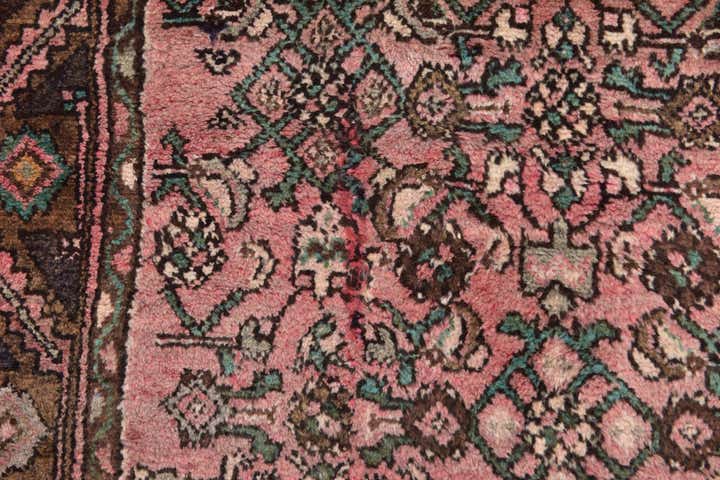3' 5 x 10' Hand Knotted Hossainabad Persian Wool Runner Rug