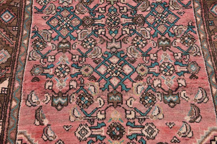 3' 5 x 10' Hand Knotted Hossainabad Persian Wool Runner Rug