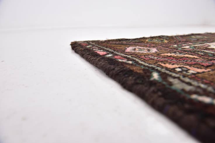 Detail image of 3' 5 x 10' Hand Knotted Hossainabad Persian Wool Runner Rug