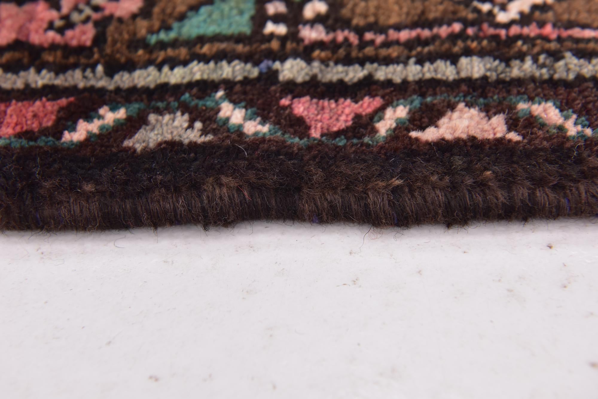 105cm x 305cm Hand Knotted Hossainabad Persian Wool Runner Rug