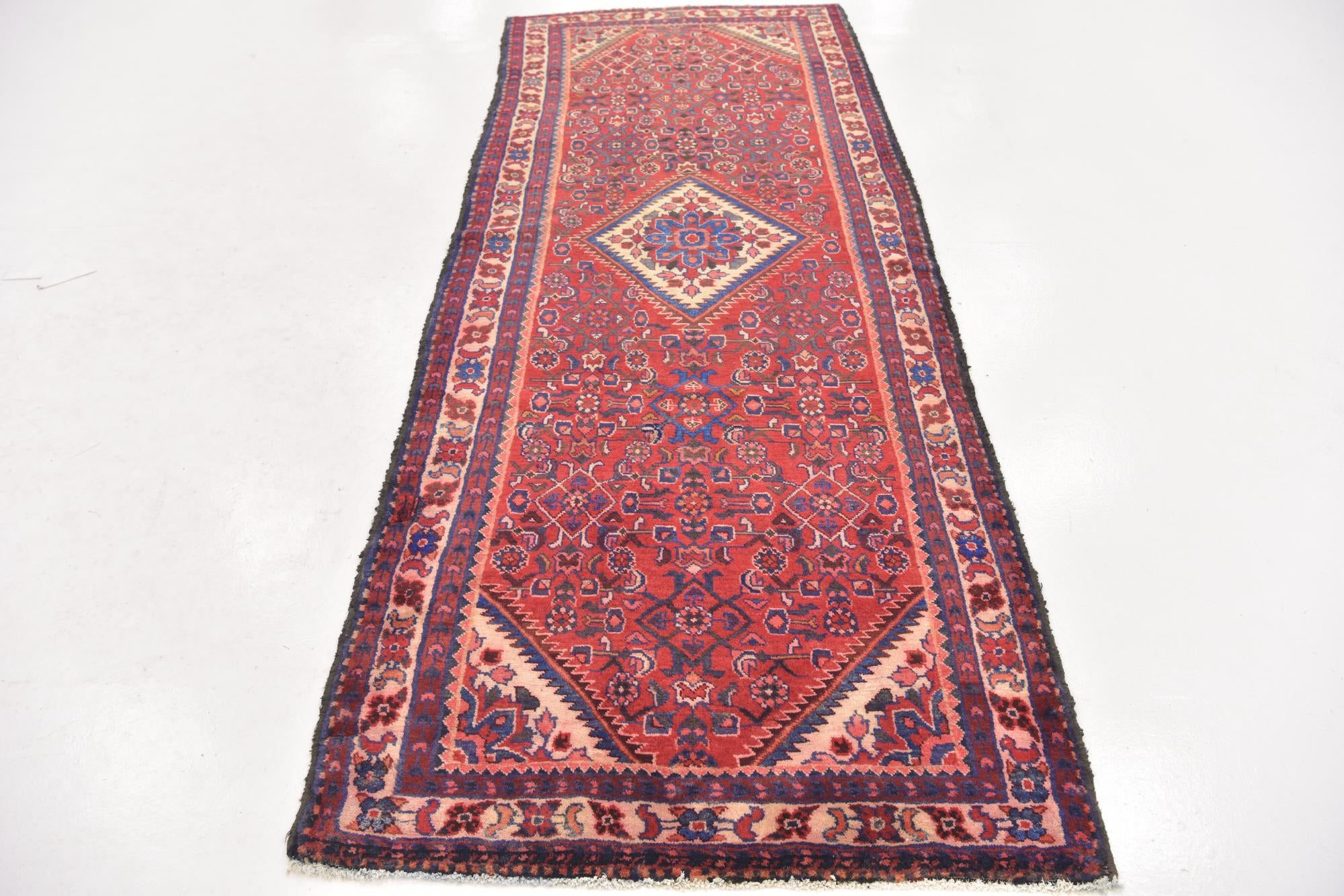 115cm x 300cm anudado a mano Hossainabad Alfombra Persa Lana Pasillera