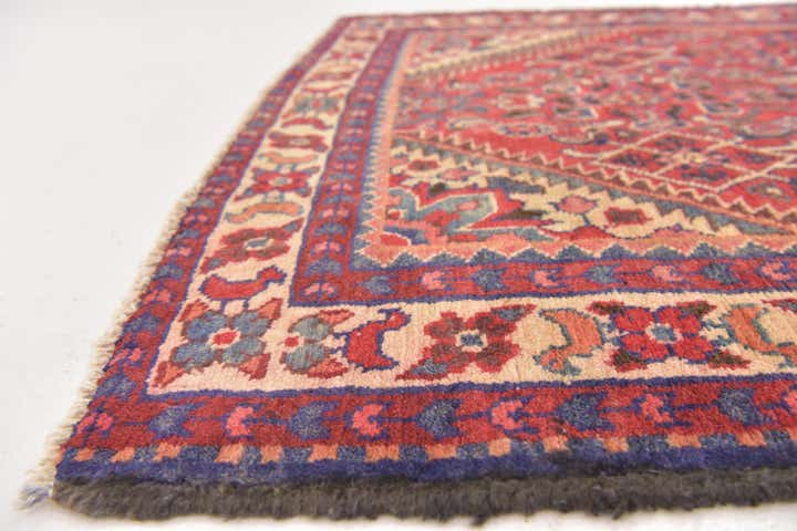 3' 10 x 9' 10 Hand Knotted Hossainabad Persian Wool Runner Rug
