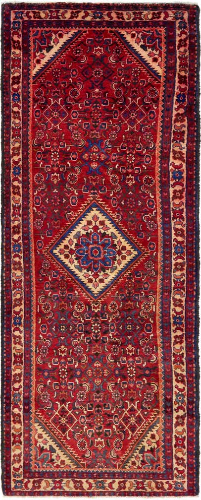 3' 10 x 9' 10 Hand Knotted Hossainabad Persian Wool Runner Rug