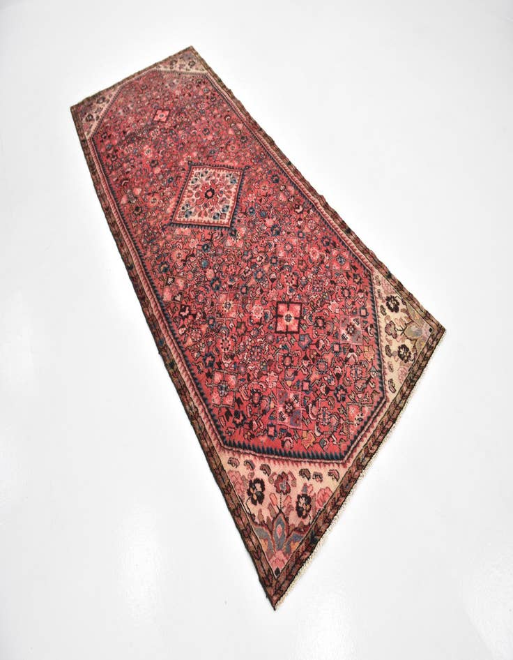 Detail image of 4' x 9' 7  Hand Knotted Hossainabad Persian Wool Runner Rug