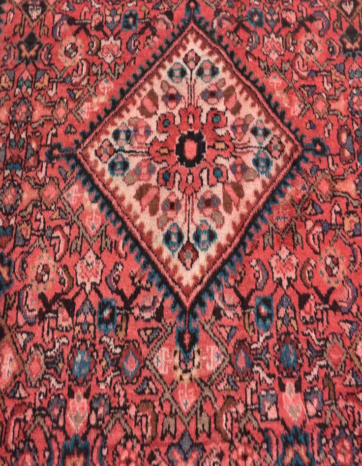 Detail image of 4' x 9' 7  Hand Knotted Hossainabad Persian Wool Runner Rug