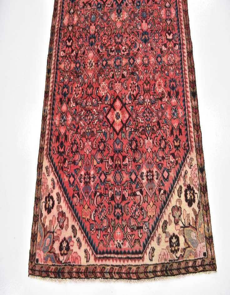 Detail image of 4' x 9' 7  Hand Knotted Hossainabad Persian Wool Runner Rug