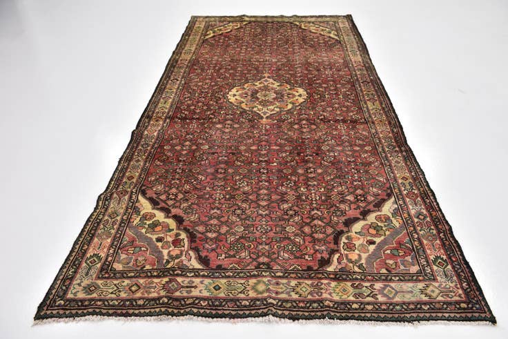 Detail image of 5' x 10' 5 Hand Knotted Hossainabad Persian Wool Runner Rug