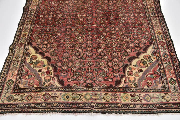 Detail image of 5' x 10' 5 Hand Knotted Hossainabad Persian Wool Runner Rug