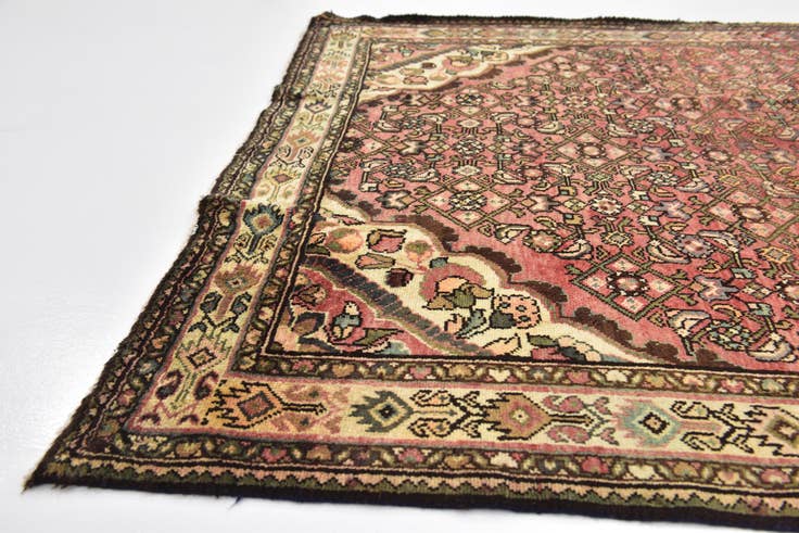 Detail image of 5' x 10' 5 Hand Knotted Hossainabad Persian Wool Runner Rug
