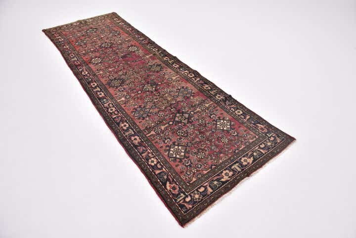 3' 2 x 10' Hand Knotted Hossainabad Persian Wool Runner Rug