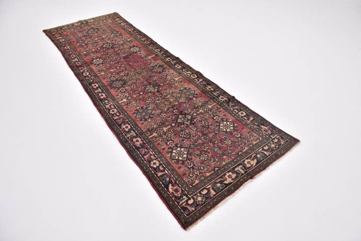 Detail image of 3' 2 x 10' Hand Knotted Hossainabad Persian Wool Runner Rug