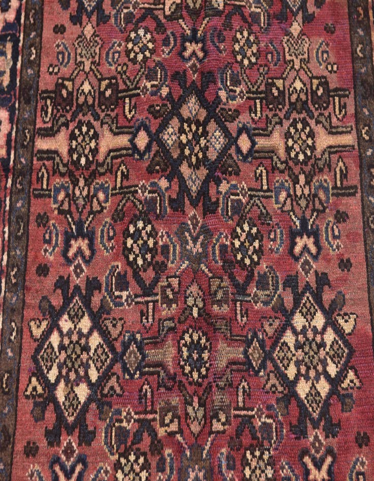 Detail image of 3' 2 x 10' Hand Knotted Hossainabad Persian Wool Runner Rug