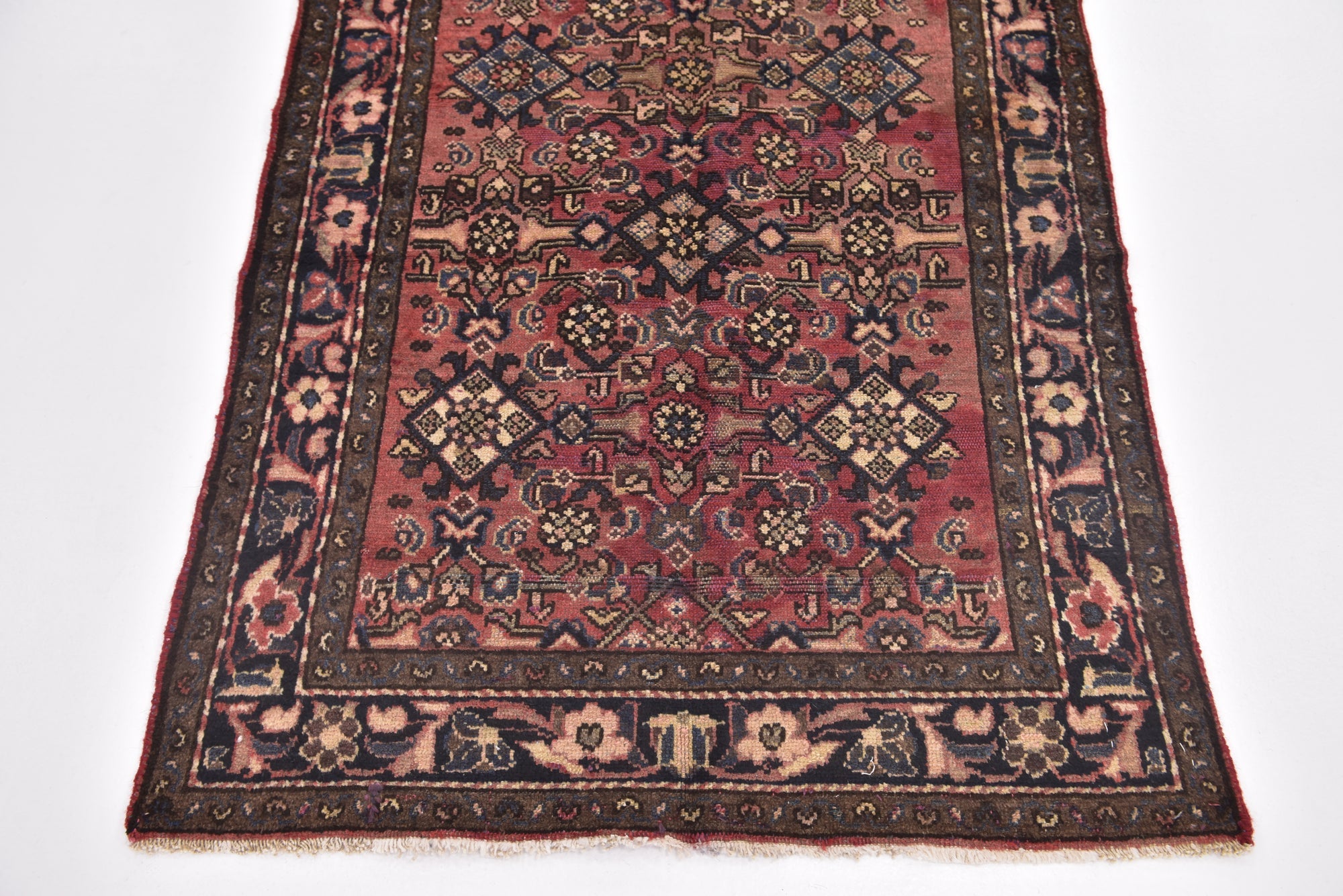 3' 2 x 10' Hand Knotted Hossainabad Persian Wool Runner Rug