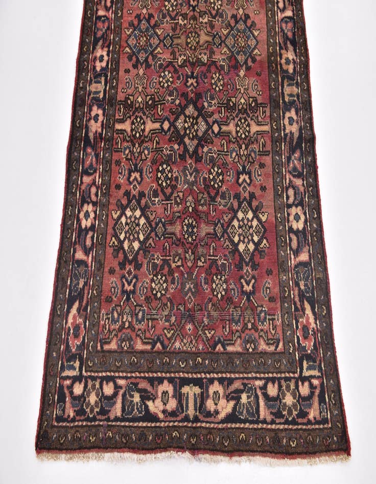 Detail image of 3' 2 x 10' Hand Knotted Hossainabad Persian Wool Runner Rug