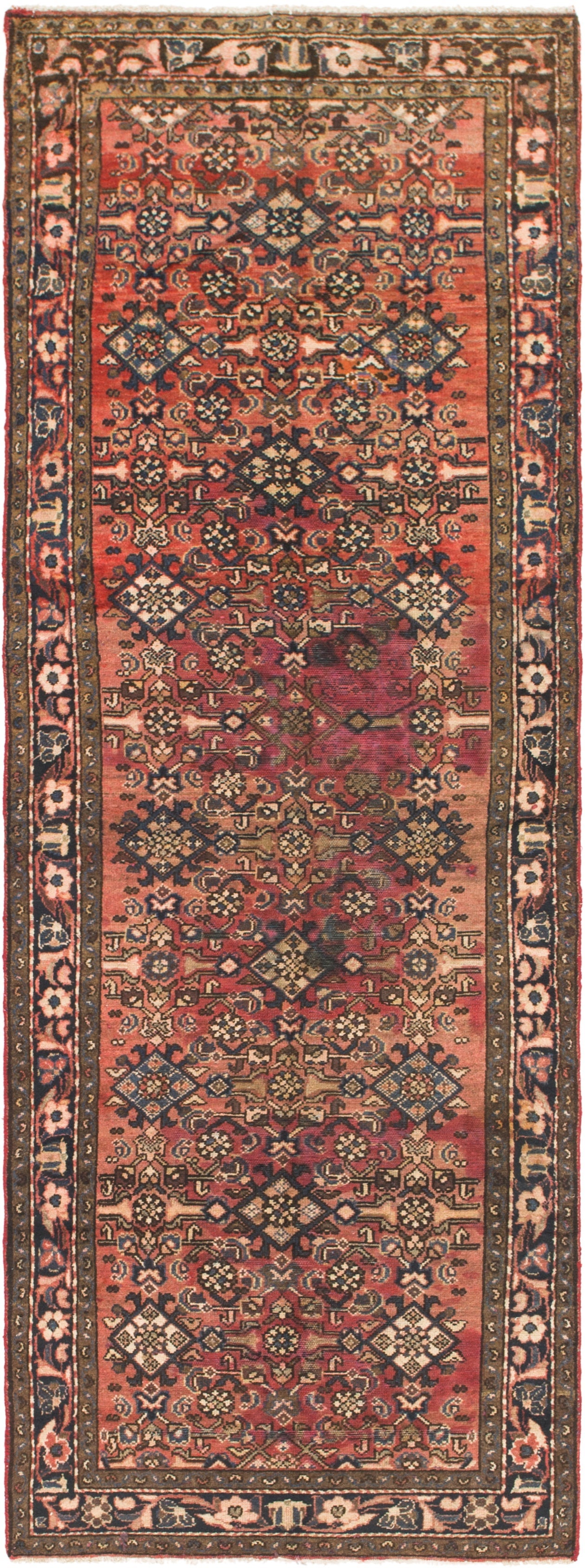 3' 2 x 10' Hand Knotted Hossainabad Persian Wool Runner Rug