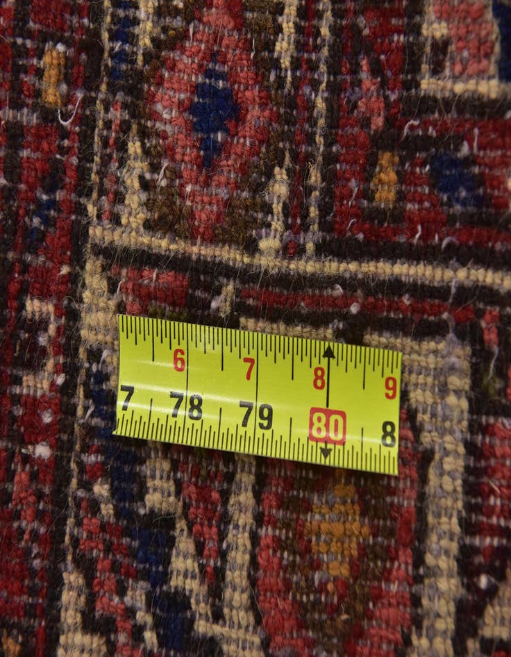 Detail image of 3' 8 x 9' 9  Hand Knotted Hossainabad Persian Wool Runner Rug