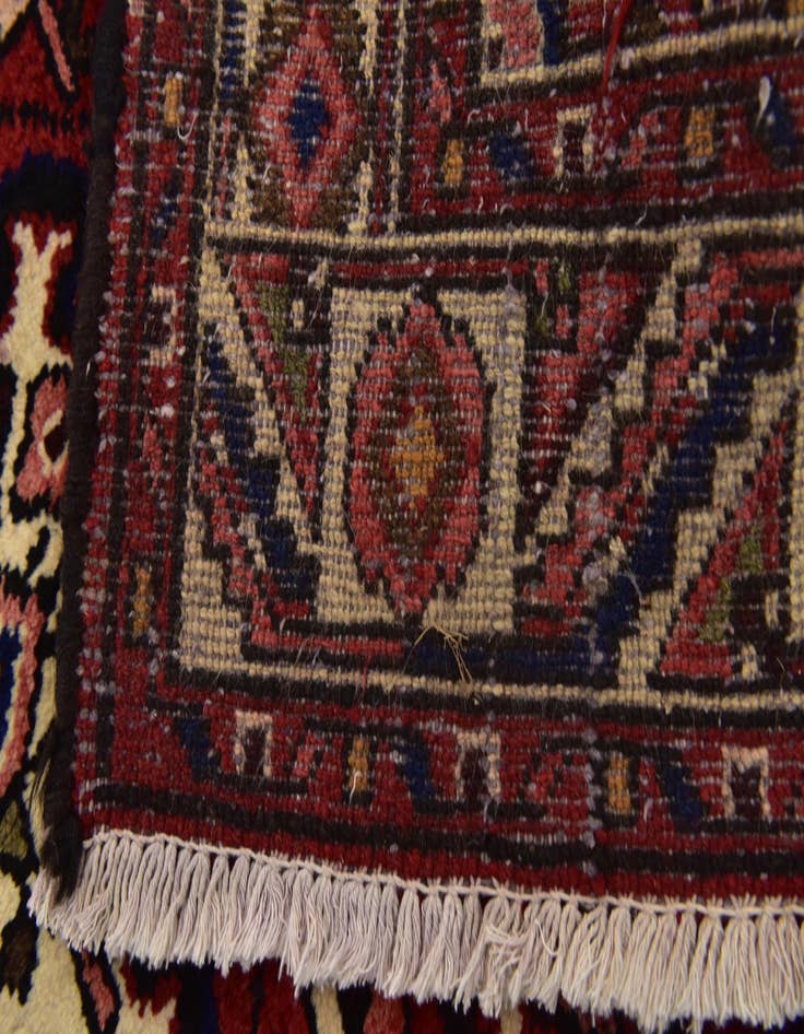 Detail image of 3' 8 x 9' 9  Hand Knotted Hossainabad Persian Wool Runner Rug