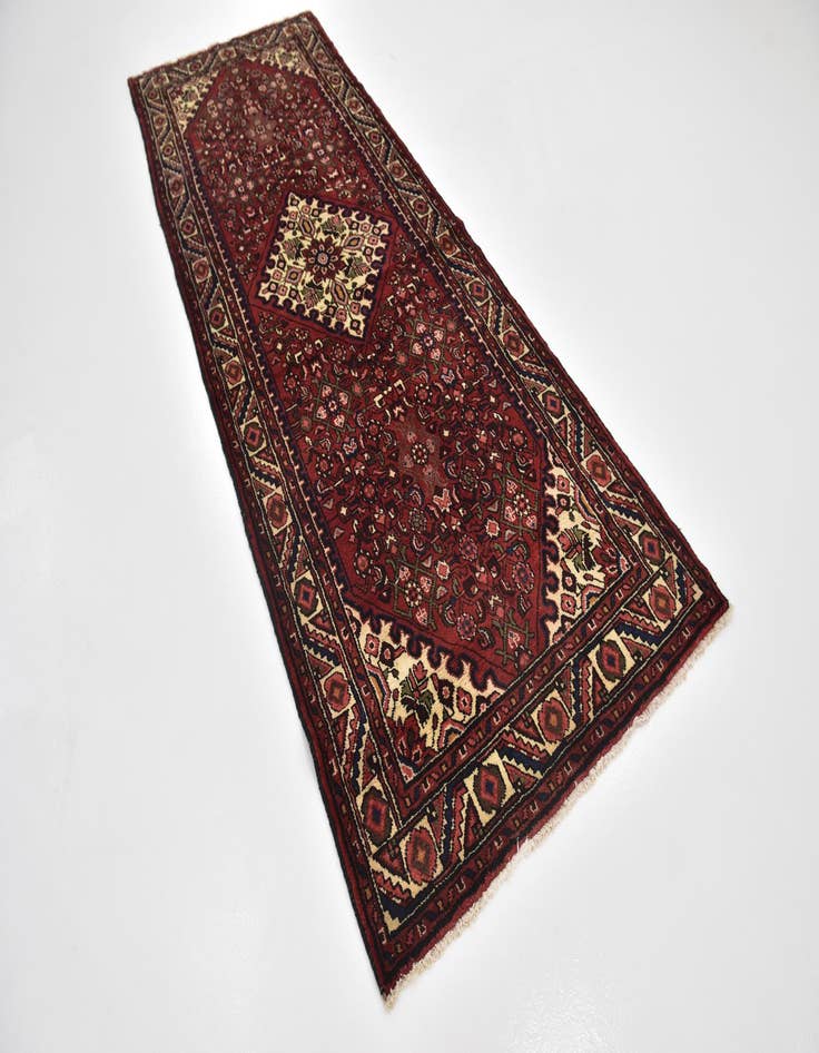 Detail image of 3' 8 x 9' 9  Hand Knotted Hossainabad Persian Wool Runner Rug