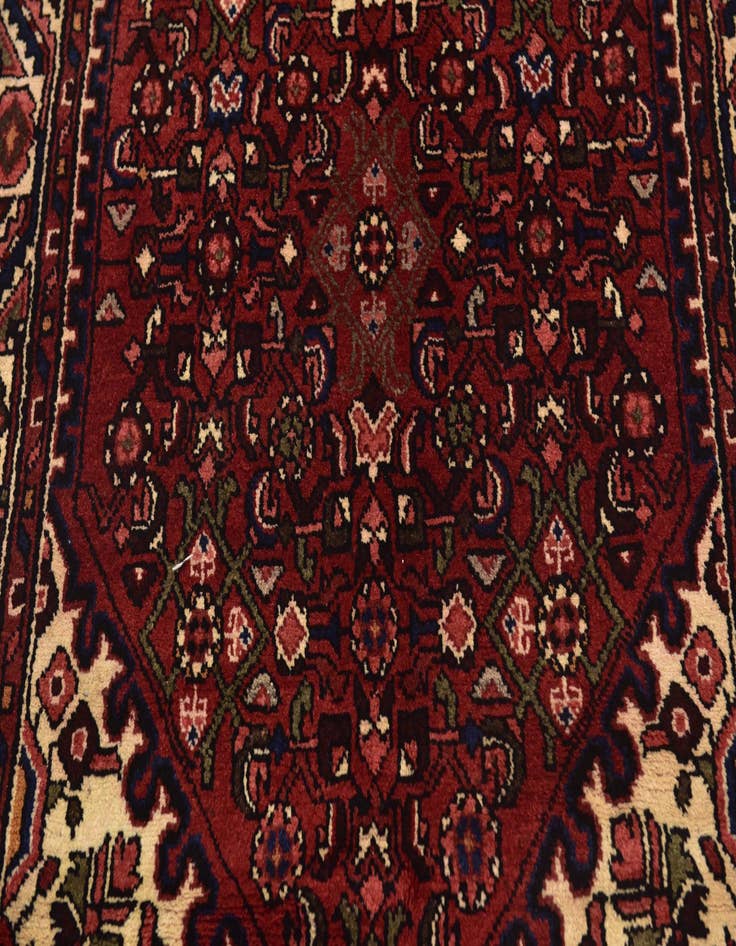Detail image of 3' 8 x 9' 9  Hand Knotted Hossainabad Persian Wool Runner Rug