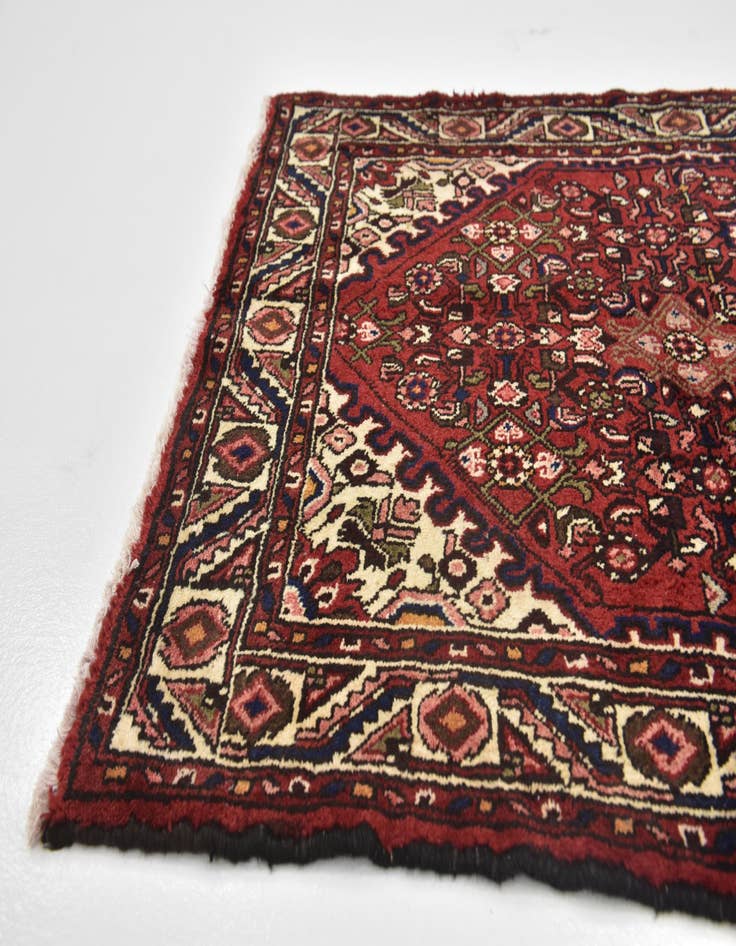 Detail image of 3' 8 x 9' 9  Hand Knotted Hossainabad Persian Wool Runner Rug