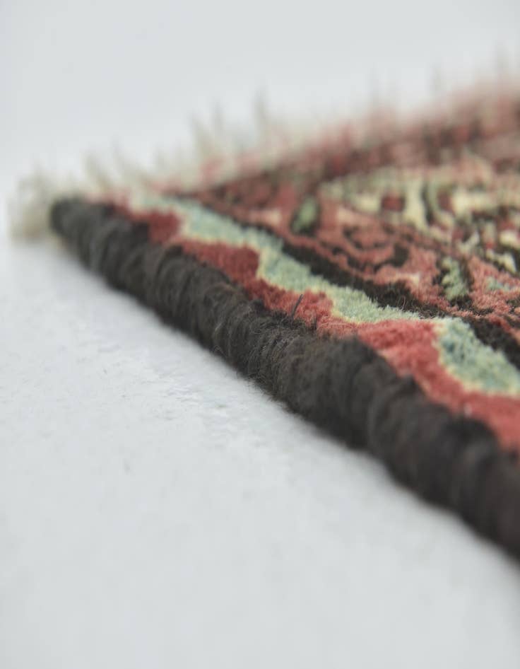 Detail image of 3' 9 x 10'  Hand Knotted Hossainabad Persian Wool Runner Rug