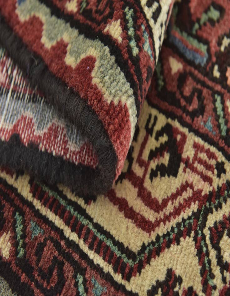 Detail image of 3' 9 x 10'  Hand Knotted Hossainabad Persian Wool Runner Rug
