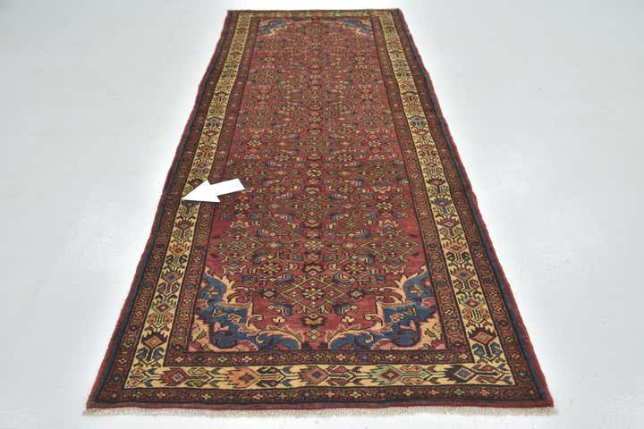 3' 10 x 10' Hand Knotted Hossainabad Persian Wool Runner Rug