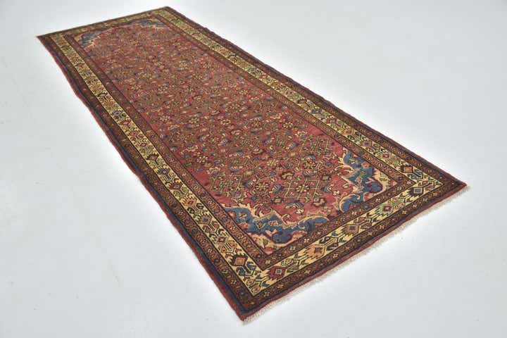 3' 10 x 10' Hand Knotted Hossainabad Persian Wool Runner Rug