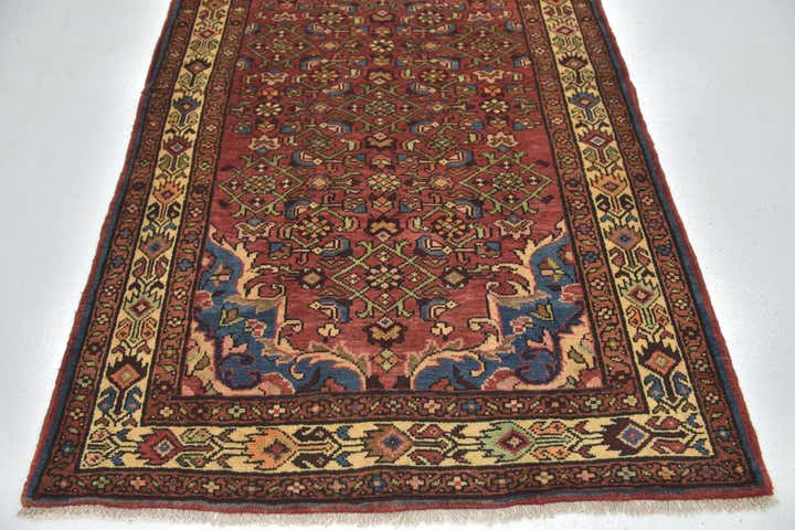 3' 10 x 10' Hand Knotted Hossainabad Persian Wool Runner Rug