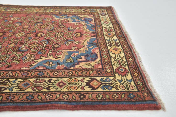 Detail image of 3' 10 x 10' Hand Knotted Hossainabad Persian Wool Runner Rug