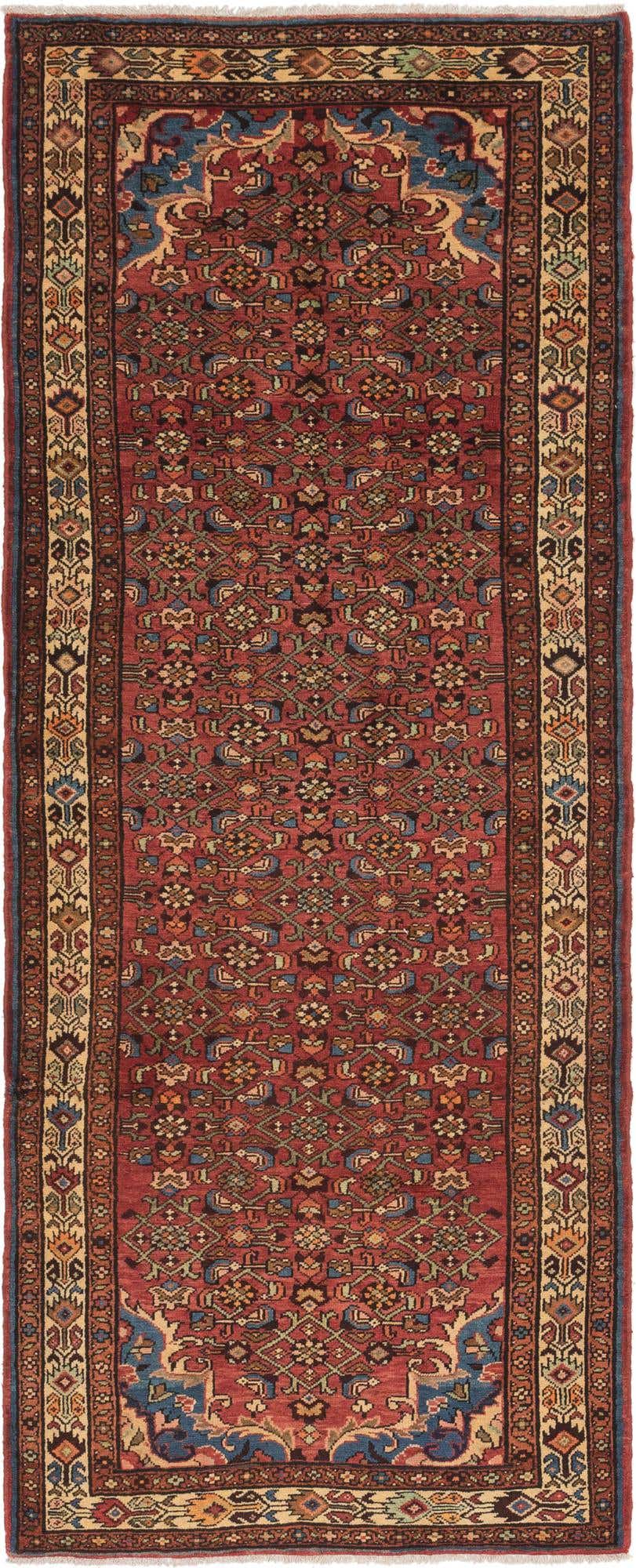 3' 10 x 10' Hand Knotted Hossainabad Persian Wool Runner Rug