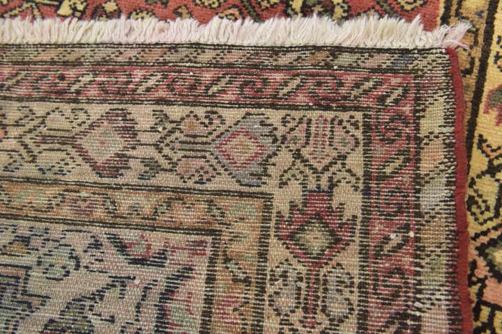 3' 6 x 9' 10 Hand Knotted Hossainabad Persian Wool Runner Rug