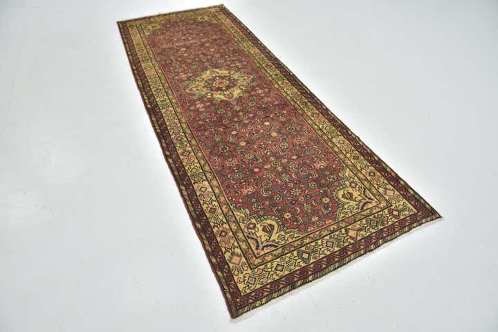 3' 6 x 9' 10 Hand Knotted Hossainabad Persian Wool Runner Rug