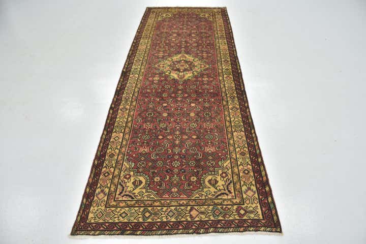 3' 6 x 9' 10 Hand Knotted Hossainabad Persian Wool Runner Rug