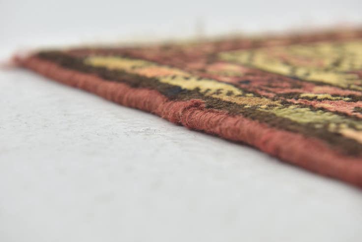 Detail image of 3' 6 x 9' 10 Hand Knotted Hossainabad Persian Wool Runner Rug