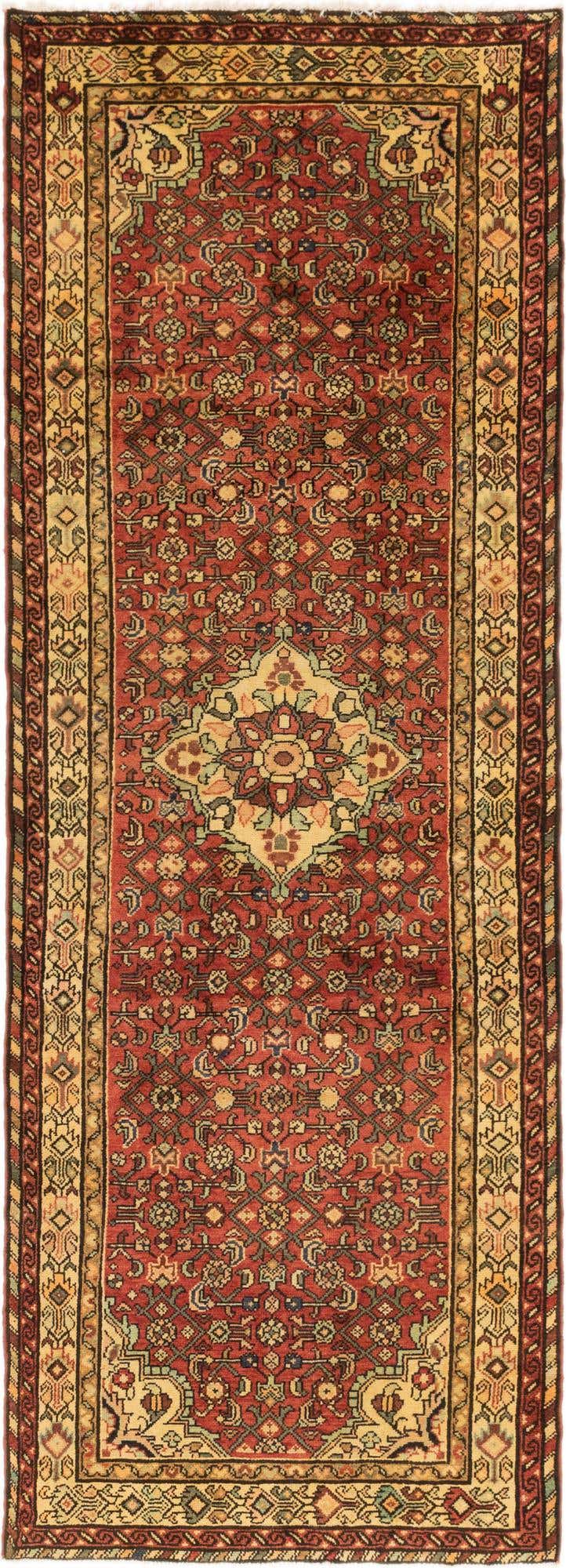 3' 6 x 9' 10 Hand Knotted Hossainabad Persian Wool Runner Rug