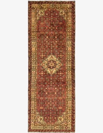 3' 6 x 9' 10 Hand Knotted Hossainabad Persian Wool Runner Rug