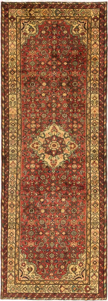 3' 6 x 9' 10 Hand Knotted Hossainabad Persian Wool Runner Rug