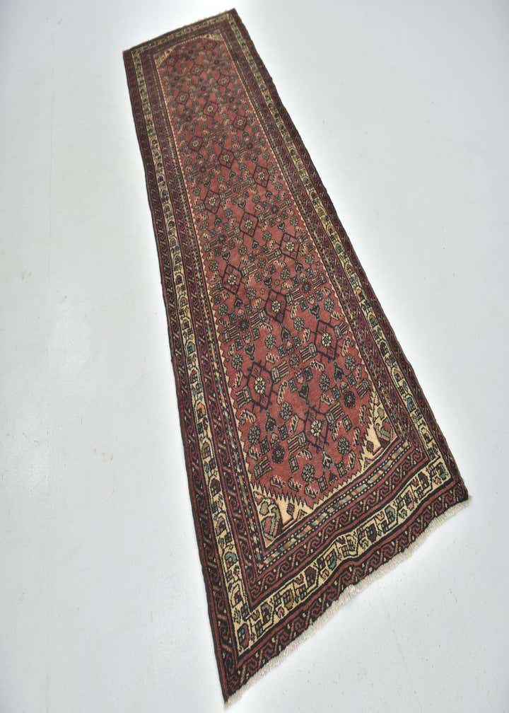 3' 9 x 10' Hand Knotted Hossainabad Persian Wool Runner Rug