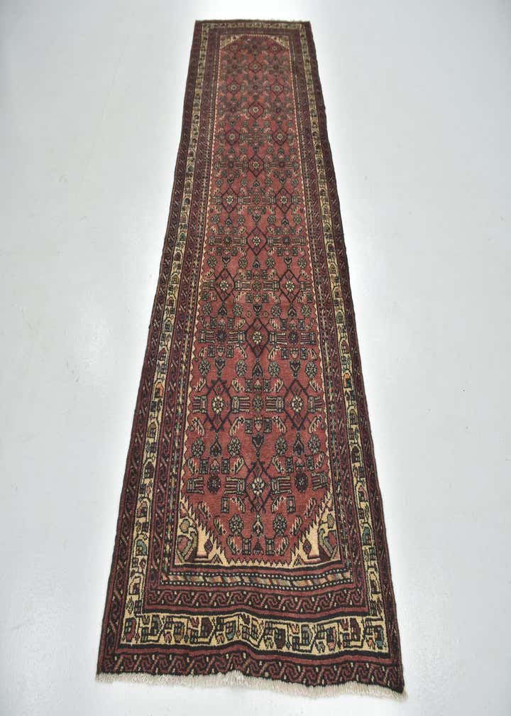 3' 9 x 10' Hand Knotted Hossainabad Persian Wool Runner Rug